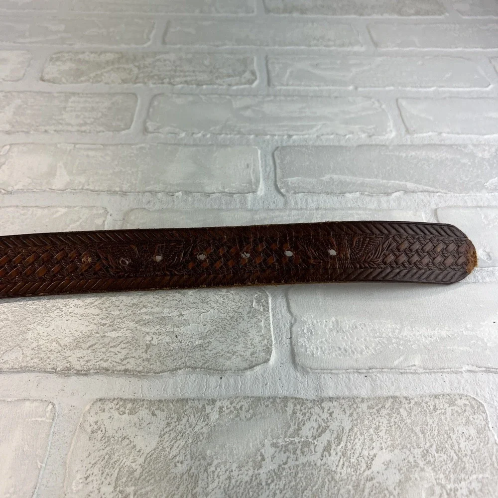Vintage‎ Brushy Creek Belt Mens 40 Tooled Leather Eagle Western Cowboy USA 90s